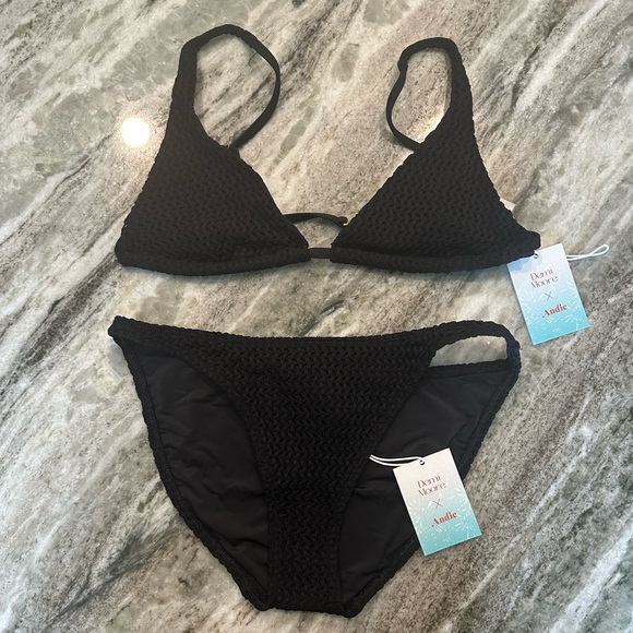 NWT Demi Moore x Andie Swim Tropez 2-Piece Crochet Bikini, Top (L) & Bottom (M) - Picture 3 of 15